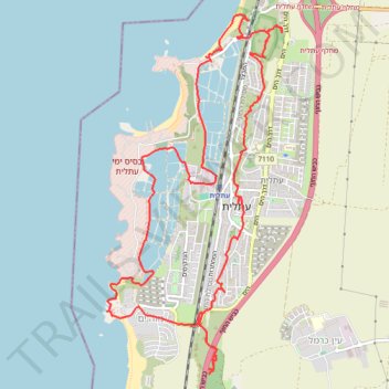 Historical trail run around Atlit trail, distance, elevation, map, profile, GPS track