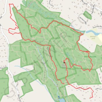 Revised Red Triangle Trail in Westwoods, Guilford CT trail, distance, elevation, map, profile, GPS track