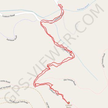 Lookout Rocks trail, distance, elevation, map, profile, GPS track