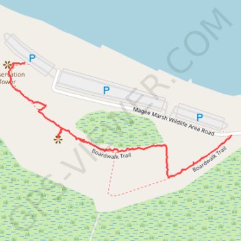 Boardwalk Trail trail, distance, elevation, map, profile, GPS track