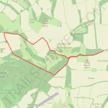 Farley Mount track trail, distance, elevation, map, profile, GPS track