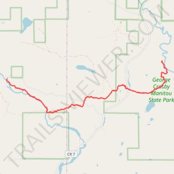USA MN SHT - Sonju Lake Road Trailhead to Manitou State Park trail, distance, elevation, map, profile, GPS track