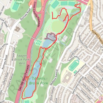 Tibbetts Brook Park trail, distance, elevation, map, profile, GPS track