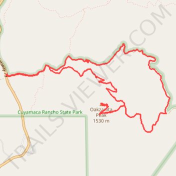 Oakzanita Peak loop trail trail, distance, elevation, map, profile, GPS track