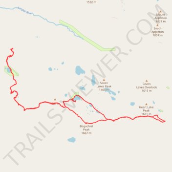 High Divide Trail trail, distance, elevation, map, profile, GPS track