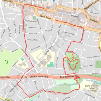 The Warren, Bexley trail, distance, elevation, map, profile, GPS track