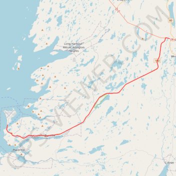 Argentia - Whitbourne trail, distance, elevation, map, profile, GPS track
