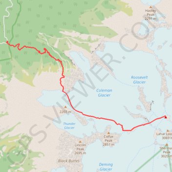 Mount Baker via Heliotrope Ridge Trail and Coleman-Deming Route trail, distance, elevation, map, profile, GPS track