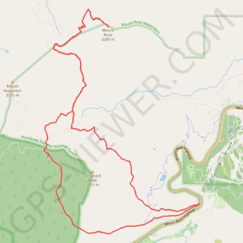 Mount Rose via Tahoe Rim Trail and Rim to Rose in Humboldt-Toiyabe National Forest trail, distance, elevation, map, profile, GPS track