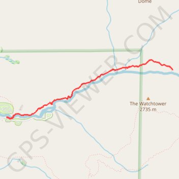 Tokopah Falls trail, distance, elevation, map, profile, GPS track
