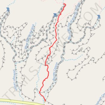 Shillelagh Canyon Approach trail, distance, elevation, map, profile, GPS track