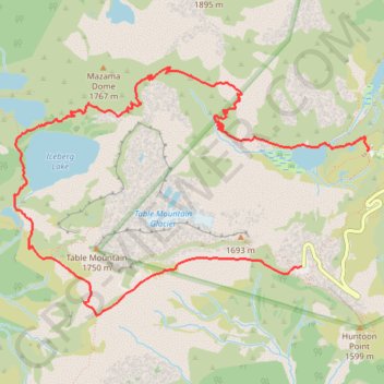 Chain Lakes Trail in Mount Baker-Snoqualmie National Forest trail, distance, elevation, map, profile, GPS track
