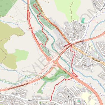 Cefn coed trail, distance, elevation, map, profile, GPS track