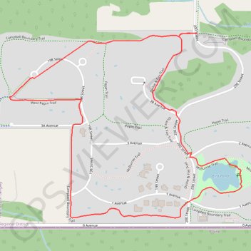 Bird Pond by Pepin and McBurnie Trails trail, distance, elevation, map, profile, GPS track