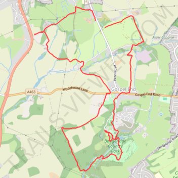 Penn Common and Baggeridge Country Park trail, distance, elevation, map, profile, GPS track