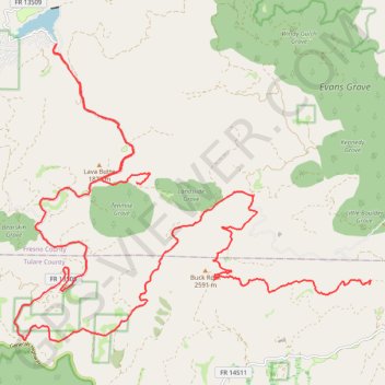 Sequoia National Park trail, distance, elevation, map, profile, GPS track