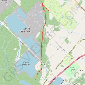 Dufferin Quarry Bridge - Bruce Trail trail, distance, elevation, map, profile, GPS track