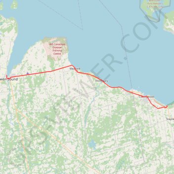 Owen Sound - Wasaga Beach trail, distance, elevation, map, profile, GPS track