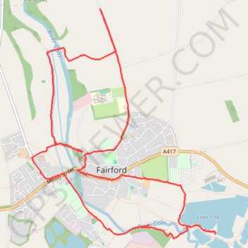 Fairford and Water Park trail, distance, elevation, map, profile, GPS track