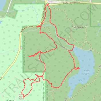 Mount Young and Briggs Lake loop hike in Roche Harbour Highlands Watershed trail, distance, elevation, map, profile, GPS track