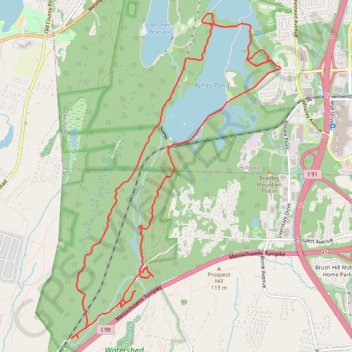 Ashley Watershed and Watershed Land Loop trail, distance, elevation, map, profile, GPS track