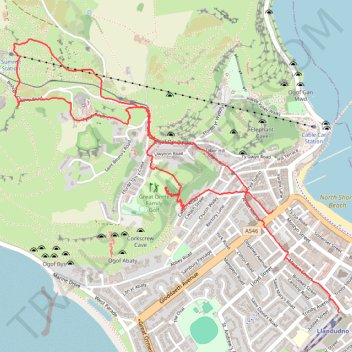 Great Orme trail, distance, elevation, map, profile, GPS track