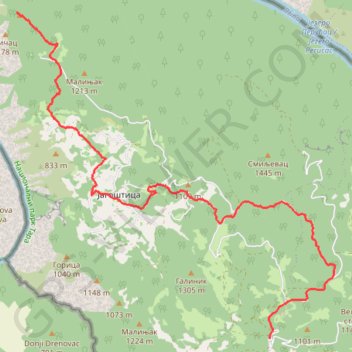 13-16 on GPSies.com trail, distance, elevation, map, profile, GPS track