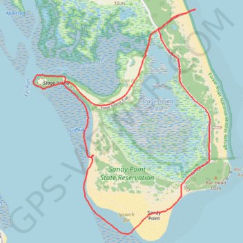 Sandy Point Loop, Newbury / Plum Island, MA trail, distance, elevation, map, profile, GPS track