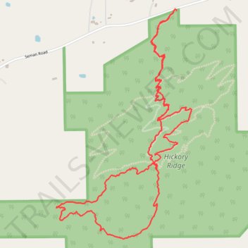 Sanctuary trail walk in Hickory Ridge trail, distance, elevation, map, profile, GPS track