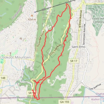 Loop hike to Glen Falls trail, distance, elevation, map, profile, GPS track
