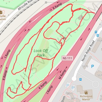 Africville lookout trail, distance, elevation, map, profile, GPS track