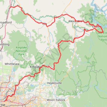 Tallarook - Eildon - Hurstbridge trail, distance, elevation, map, profile, GPS track
