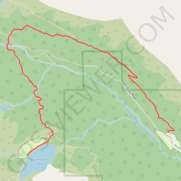 Diamond Lake trail, distance, elevation, map, profile, GPS track