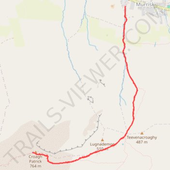Croagh Patrick Hike trail, distance, elevation, map, profile, GPS track