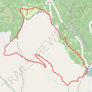 Loop hike via Snow Gauging Trail, Horse Flat Trail, Alpine Summit, Willow Hollow Trail and Salamander Flat Trail trail, distance, elevation, map, profile, GPS track