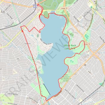 White Rock Lake Park trail, distance, elevation, map, profile, GPS track