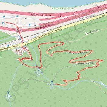 Multnomah Falls trail, distance, elevation, map, profile, GPS track