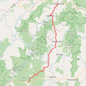 Drake - Woodenbong trail, distance, elevation, map, profile, GPS track