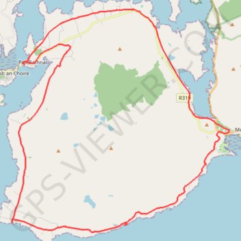 Corraun loop trail, distance, elevation, map, profile, GPS track