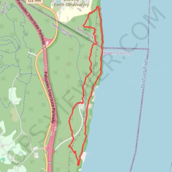 State Line Lookout, White Shore, Giant Steps and Long Path Loop in Trail in Palisades Interstate Park trail, distance, elevation, map, profile, GPS track