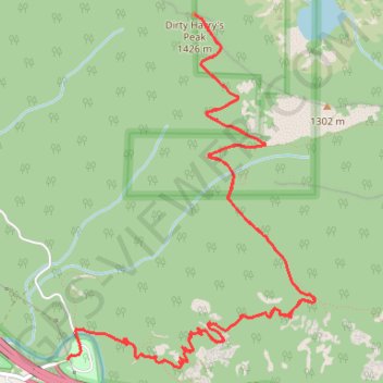 Dirty Harry's Peak Trail in Middle Fork Snoqualmie Natural Resources Conservation Area trail, distance, elevation, map, profile, GPS track
