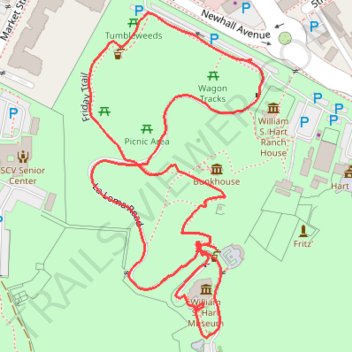 William S. Hart Park trail, distance, elevation, map, profile, GPS track
