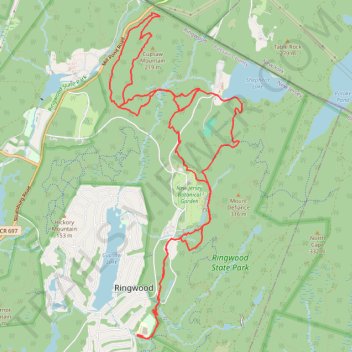 Ringwood trail, distance, elevation, map, profile, GPS track