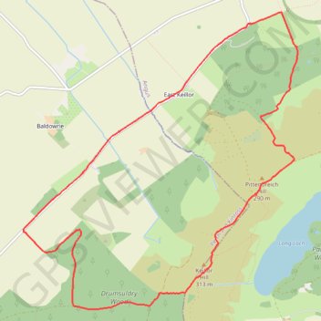 Around Keillor Hill trail, distance, elevation, map, profile, GPS track