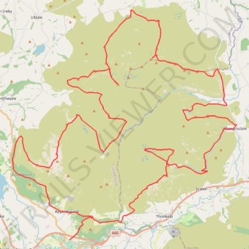 Blencathra, Knott and Skiddaw loop trail, distance, elevation, map, profile, GPS track