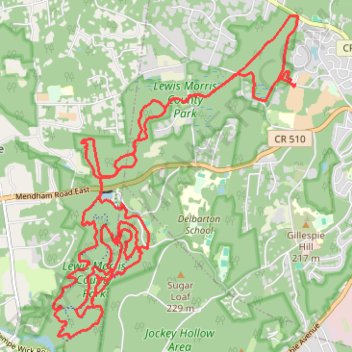 Lewis Morris County Park Loop Trails trail, distance, elevation, map, profile, GPS track