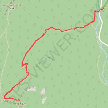 Cathedral Range - Neds Peak trail, distance, elevation, map, profile, GPS track
