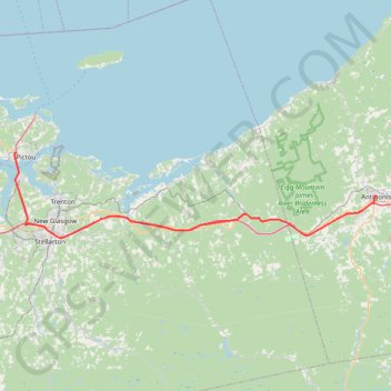 Pictou - Antigonish trail, distance, elevation, map, profile, GPS track