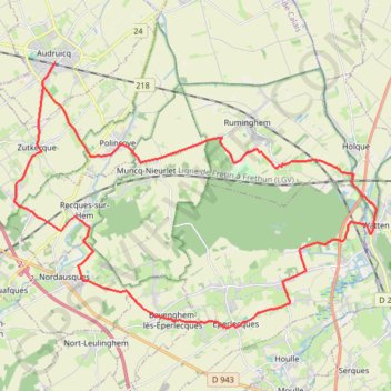 Les 3 Cayelles - Audruicq trail, distance, elevation, map, profile, GPS track