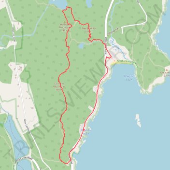 Beehive Trail, Gorham Mountain Trail and Ocean Path Loop in Acadia National Park trail, distance, elevation, map, profile, GPS track